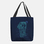 Neon Line-Art Armored Walker-None-Basic Tote-Bag-Astrobot Invention