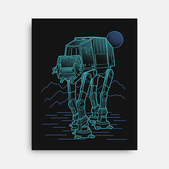 Neon Line-Art Armored Walker-None-Stretched-Canvas-Astrobot Invention