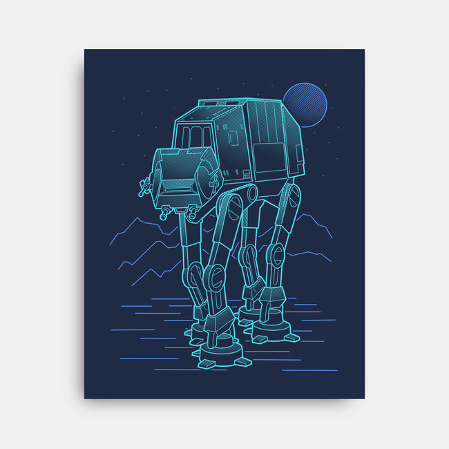 Neon Line-Art Armored Walker-None-Stretched-Canvas-Astrobot Invention