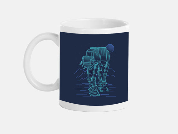 Neon Line-Art Armored Walker