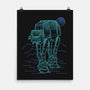 Neon Line-Art Armored Walker-None-Matte-Poster-Astrobot Invention