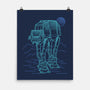 Neon Line-Art Armored Walker-None-Matte-Poster-Astrobot Invention