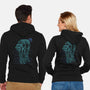 Neon Line-Art Armored Walker-Unisex-Zip-Up-Sweatshirt-Astrobot Invention