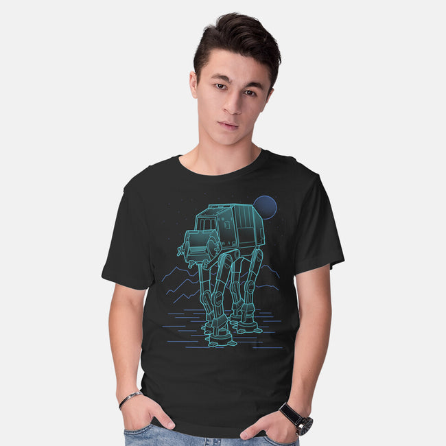 Neon Line-Art Armored Walker-Mens-Basic-Tee-Astrobot Invention