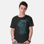 Neon Line-Art Armored Walker-Mens-Basic-Tee-Astrobot Invention