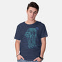 Neon Line-Art Armored Walker-Mens-Basic-Tee-Astrobot Invention