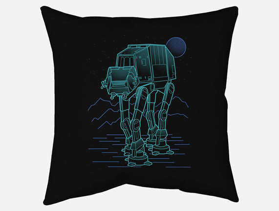 Neon Line-Art Armored Walker