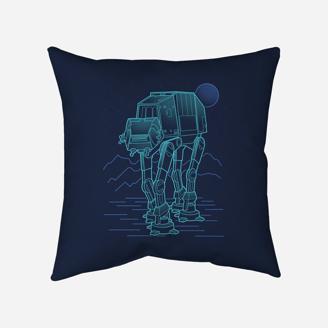 Neon Line-Art Armored Walker-None-Removable Cover w Insert-Throw Pillow-Astrobot Invention