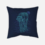 Neon Line-Art Armored Walker-None-Removable Cover w Insert-Throw Pillow-Astrobot Invention