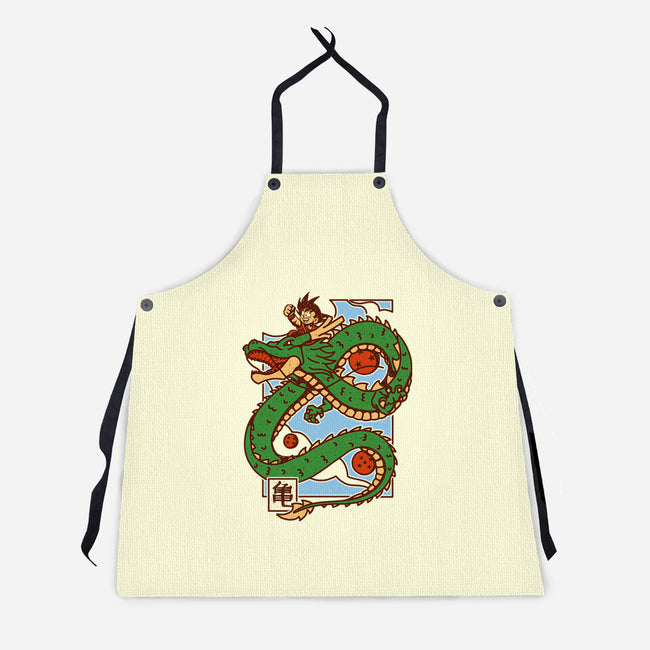 The Kid And The Dragon-Unisex-Kitchen-Apron-sebasebi