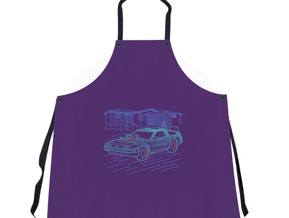 Neon Line-Art De Lorean