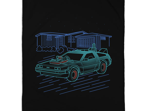 Neon Line-Art De Lorean