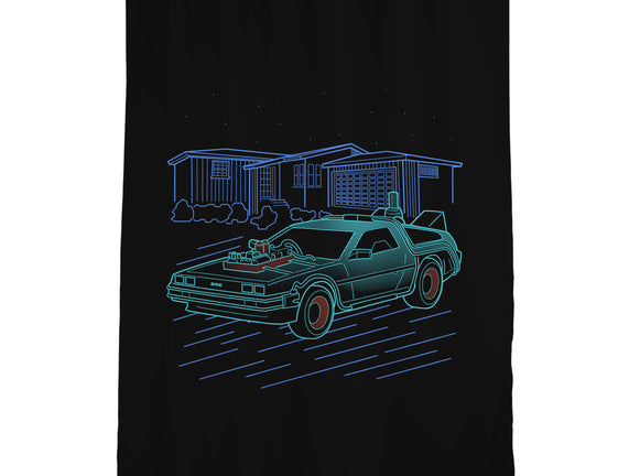 Neon Line-Art De Lorean