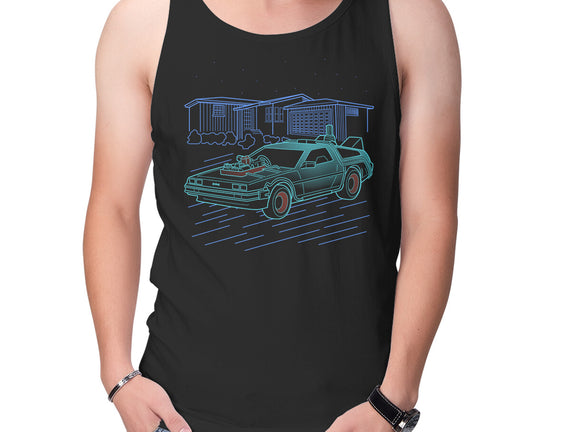 Neon Line-Art De Lorean