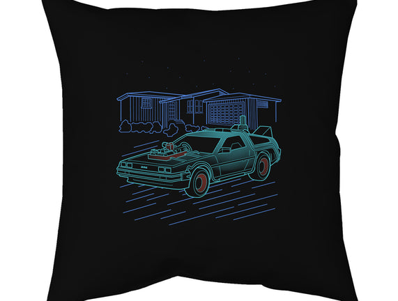 Neon Line-Art De Lorean