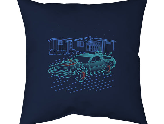 Neon Line-Art De Lorean