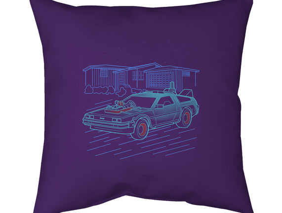 Neon Line-Art De Lorean