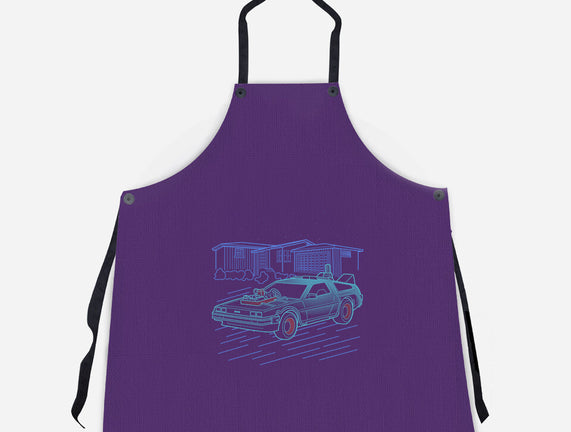 Neon Line-Art De Lorean