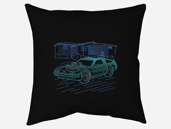 Neon Line-Art De Lorean