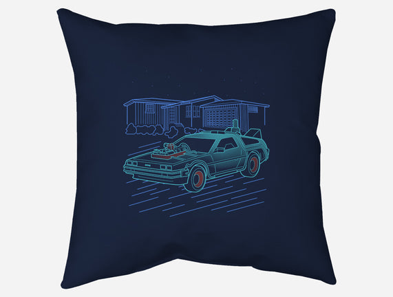 Neon Line-Art De Lorean