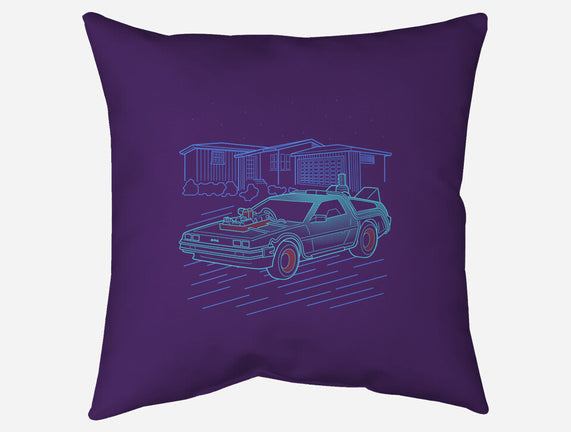 Neon Line-Art De Lorean
