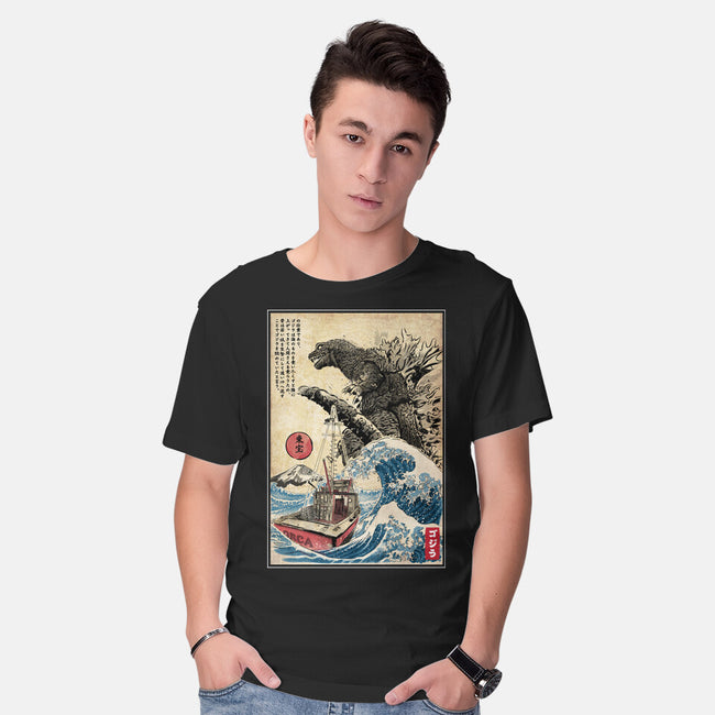 Orca In Japan Woodblock-Mens-Basic-Tee-DrMonekers
