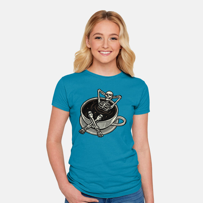 Coffee And Chill Vibes-Womens-Fitted-Tee-momma_gorilla