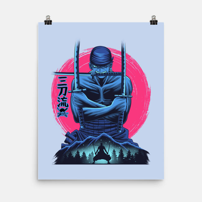 Three Swords Pirate-None-Matte-Poster-rmatix