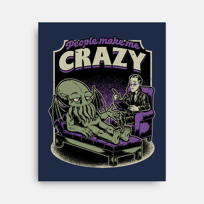 Lovecraft Cthulhu Therapy-None-Stretched-Canvas-Studio Mootant