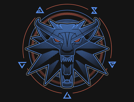 Neon Line-Art Wolfborn Crest