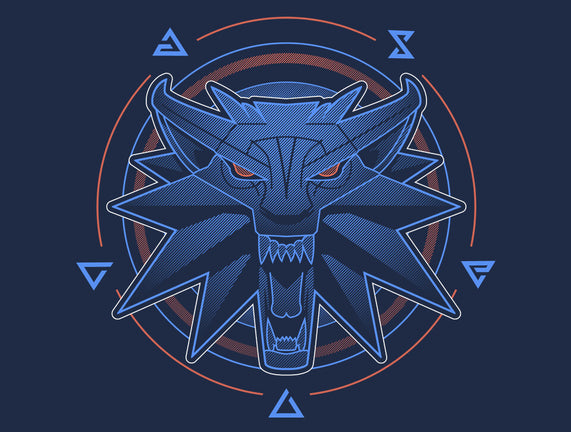 Neon Line-Art Wolfborn Crest