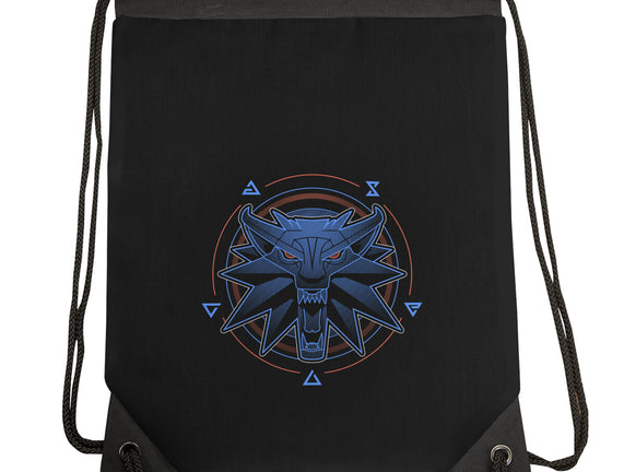 Neon Line-Art Wolfborn Crest