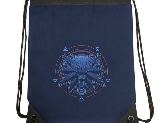 Neon Line-Art Wolfborn Crest