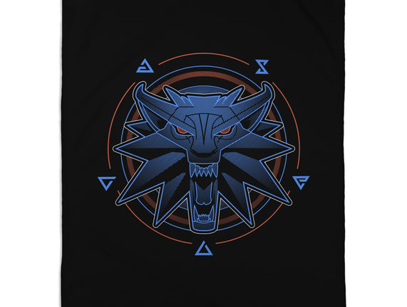 Neon Line-Art Wolfborn Crest