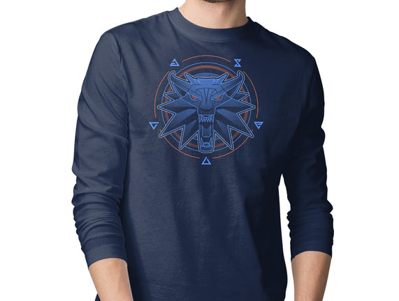 Neon Line-Art Wolfborn Crest
