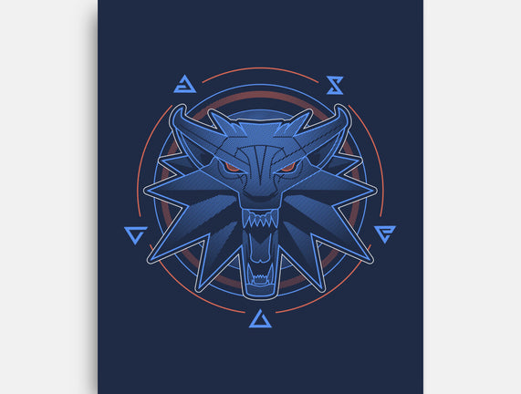 Neon Line-Art Wolfborn Crest