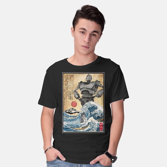 The Iron Giant In Japan Woodblock-Mens-Basic-Tee-DrMonekers