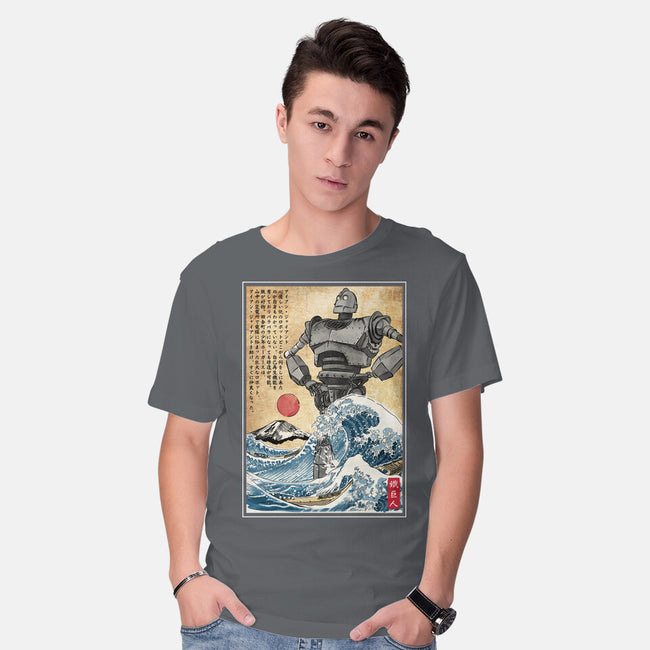 The Iron Giant In Japan Woodblock-Mens-Basic-Tee-DrMonekers