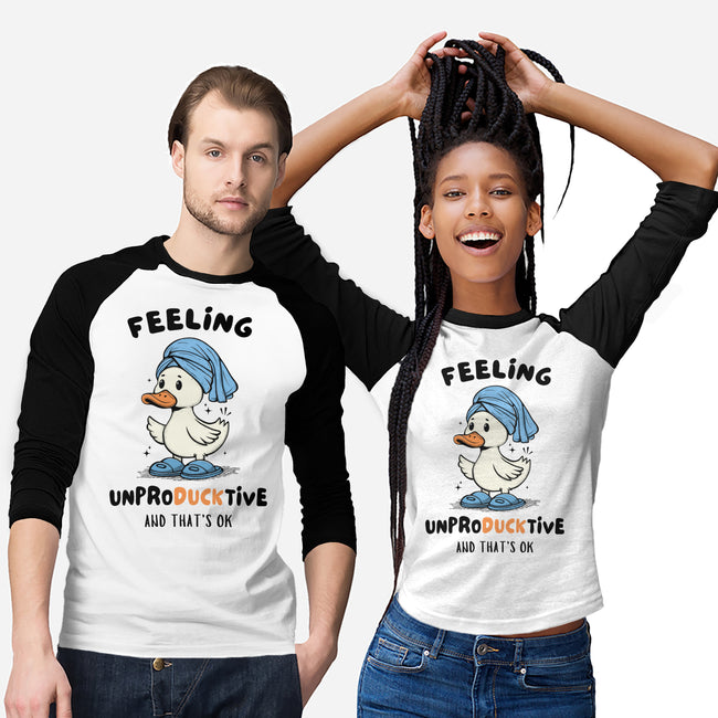 Feeling UnproDUCKtive-Unisex-Baseball-Tee-Trendlory