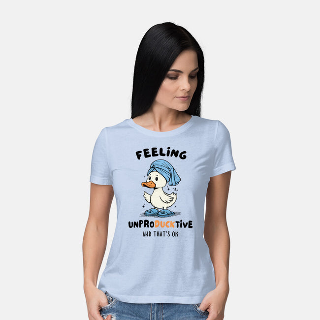 Feeling UnproDUCKtive-Womens-Basic-Tee-Trendlory