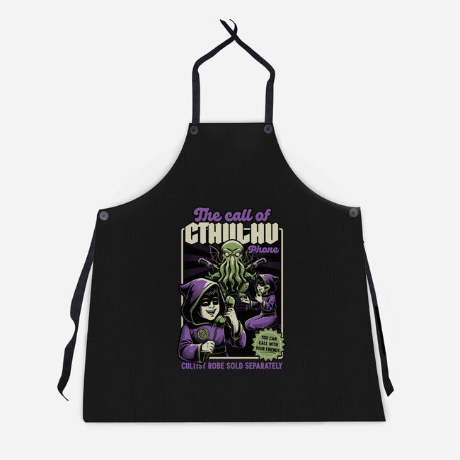 Cthulhu Phone Toy-Unisex-Kitchen-Apron-Studio Mootant