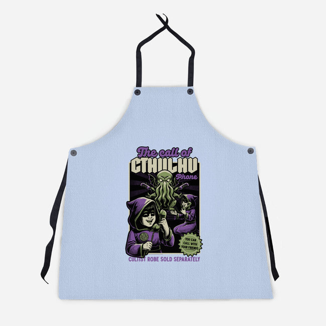 Cthulhu Phone Toy-Unisex-Kitchen-Apron-Studio Mootant