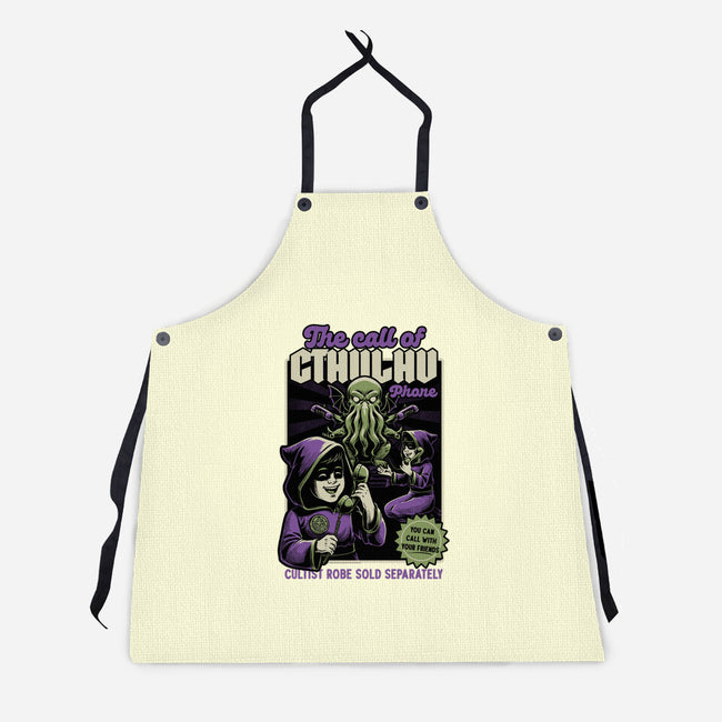 Cthulhu Phone Toy-Unisex-Kitchen-Apron-Studio Mootant