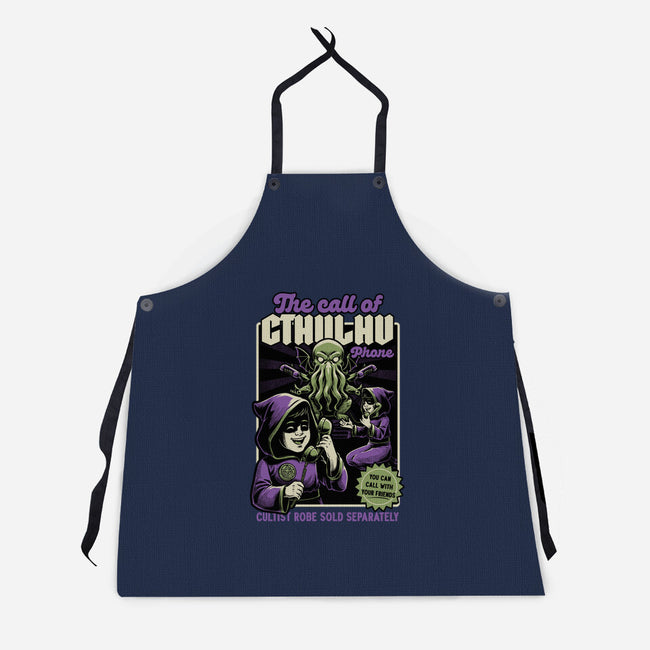 Cthulhu Phone Toy-Unisex-Kitchen-Apron-Studio Mootant