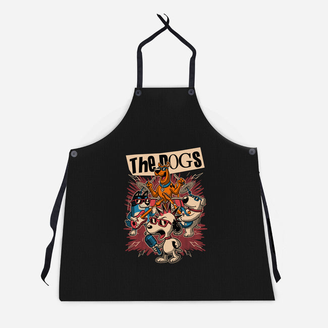 Cartoon Dog Band-Unisex-Kitchen-Apron-Studio Mootant