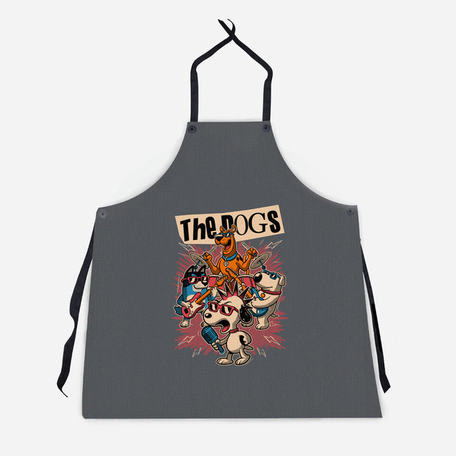 Cartoon Dog Band-Unisex-Kitchen-Apron-Studio Mootant