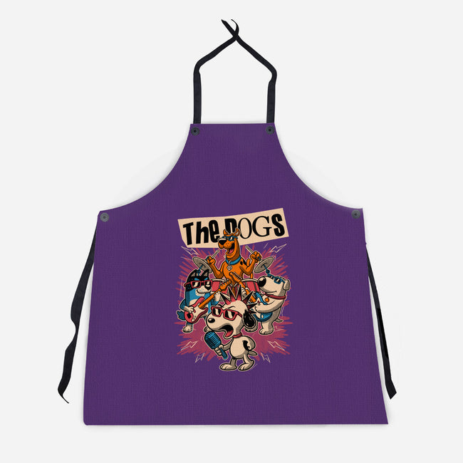 Cartoon Dog Band-Unisex-Kitchen-Apron-Studio Mootant
