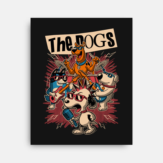 Cartoon Dog Band-None-Stretched-Canvas-Studio Mootant