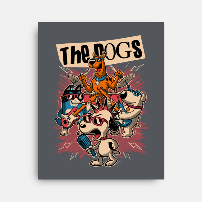 Cartoon Dog Band-None-Stretched-Canvas-Studio Mootant