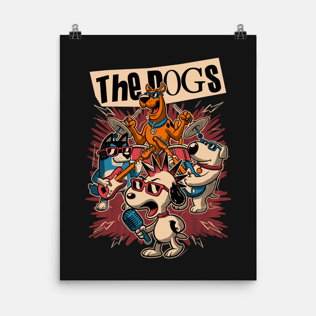 Cartoon Dog Band-None-Matte-Poster-Studio Mootant